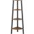 VASAGLE Raft de colt cu 4 etaje, tip biblioteca, cadru metal si polite lemn, industrial, 34x34x125cm, maro rustic Household NewTrend