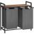 VASAGLE Cos de rufe, 2 compartimente, saci de rufe detasabili, raft, cadru metalic, 2x46L, 73x33x72 cm, maro rustic si gri Household NewTrend
