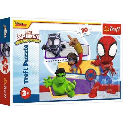 PUZZLE TREFL 30 MARVEL SPIDEY SI PRIETENII SAI UIMITORI CURAJOSUL SPIDER MAN SuperHeroes ToysZone