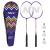 Set badminton Nils NRZ2053 2 rachete, 3 fluturasi, 1 husa de protective FitLine Training