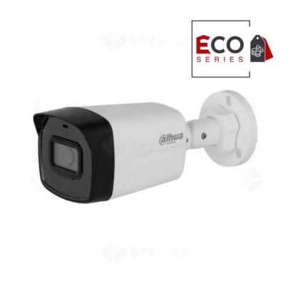 Camera supraveghere IP exterior Dahua Eco Series, 4 MP, lentila 2.8 mm, IR 30 m, microfon, detectie miscare, IP67, PoE  -  IPC-B1E40-A-0280B SafetyGuard Surveillance
