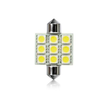 Set 2 becuri auto Vecta cu 9 leduri SMD 12V T11x36mm C5W alb sofit Festoon 5050SMD AutoDrive ProParts