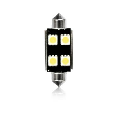 Set 2 becuri auto Vecta cu 4 leduri SMD 12V T11x42mm C10W alb sofit Festoon Canbus 5050SMD cu radiator - fara eroare AutoDrive ProParts