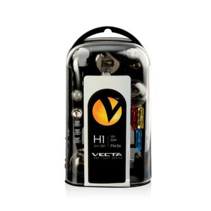 Set becuri rezerva H1 55W 12V, Trusa becuri Auto + Sigurante Vecta AutoDrive ProParts