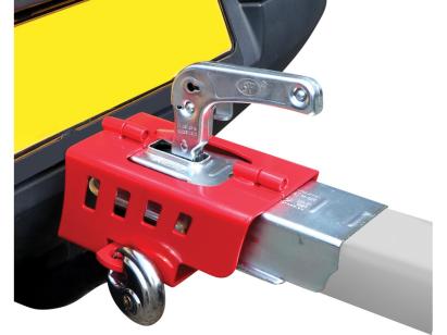 Antifurt cuplaj remorca si rulote Carpoint pliabil cu lacat (cu 2 chei), 410251, rosu AutoDrive ProParts