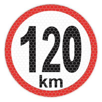 Autocolant reflectorizant limita viteza 120km, diametru 150mm AutoDrive ProParts