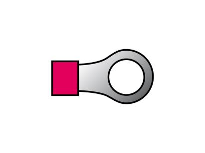 Papuci electrici izolati, rosu cu Inel, 5,3 mm, lungime 20,00 mm, crimpat, 635, 10 terminale la blister Carpoint AutoDrive ProParts