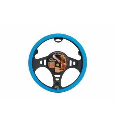 Husa volan Artisan , Handmade fabricata din piele sintetica, diametru 37-39 cm , culoare albastru AutoDrive ProParts