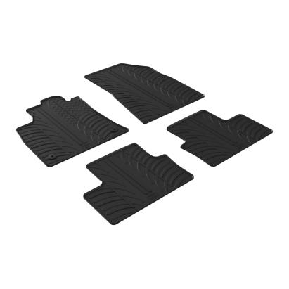 Set covorase auto din cauciuc Renault Clio 5 Hatchback 09.2019-, MITSUBISHI COLT HATCHBACK (5 USI) 2023-> (manual), Negru, Gledring, 4 buc. AutoDrive ProParts