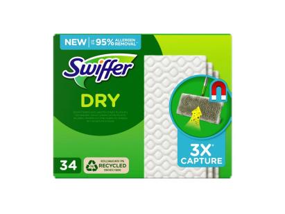 Lavete uscate pentru podea Swiffer Dry, Pachet de 34 Bucati, Capteaza si Retine de 3 Ori Mai Mult Praf, Murdarie si Par Decat un Mop Conventional AutoDrive ProParts