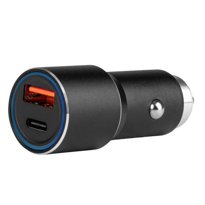 Incarcator auto din aluminiu PCH PRO-08 USB-C+USB 38W Incarcare rapida 12/24V, AMIO, 1 buc AutoDrive ProParts