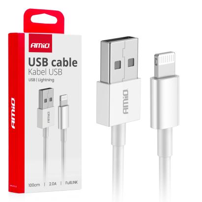 Cablu USB - Lightning 2A 100cm FullLINK, AMIO, 1buc AutoDrive ProParts