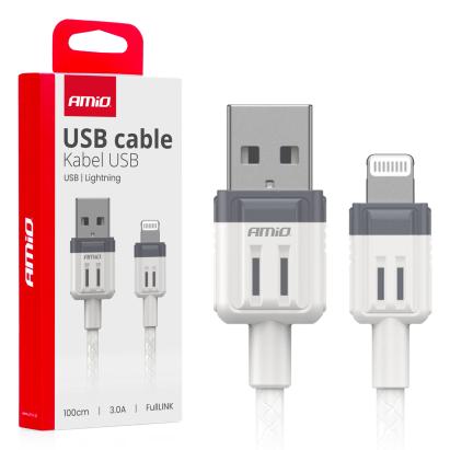 Cablu USB-Lightning 3A 100cm FullLINK, AMIO, 1buc AutoDrive ProParts