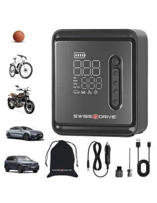 Mini compresor de aer portabil 150 PSI, 10.3 Bar, 12V, 120W cu baterie reincarcabila, iluminare LED si 5 moduri presetate AutoDrive ProParts