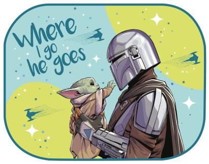 Parasolare laterale spate Disney The Mandalorian 44x35cm, 2 buc.; AMIO AutoDrive ProParts