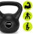 Kettlebell 6 kg, bitum cu invelis rezistent ABS, 24x21 cm, negru Household NewTrend