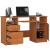 Birou ANA pentru calculator, cu 3 sertare si 1 usa, 124x52x74 cm, maro arin Household NewTrend