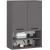 Dulap baie suspendat, cu 2 usi si 2 rafturi deschise, PAL 16 mm, 64x30x94 cm, gri Household NewTrend