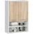 Dulap baie suspendat, cu 2 usi si 2 rafturi deschise, PAL 16 mm, 64x30x94 cm, alb si stejar sonoma Household NewTrend