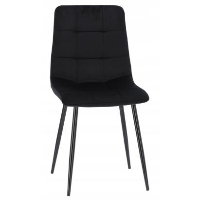 Scaun living tapitat cu catifea, spatar matlasat, 44x54x89 cm, negru Household NewTrend