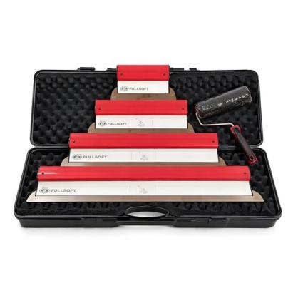 Set 4 gletiere profesionale, lama inox 0.3 mm, 25, 40, 60, 80 cm, rola gletuit, geanta, Fullsoft, Olejnik GartenVIP DiyLine