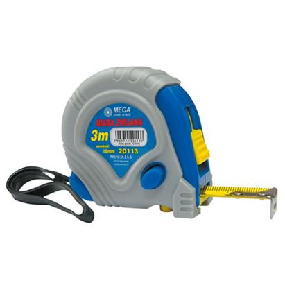 Ruletă profesională cauciucată 7,5 m x 25 mm cu 3 blocaje (Clasa II)