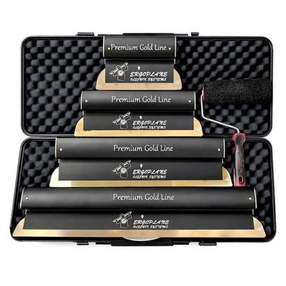 Set 4 gletiere profesionale, lama inox 0.3 mm, Premium Gold, 25, 40, 60, 80 cm, rola gletuit, geanta, Ergoplane, Olejnik GartenVIP DiyLine