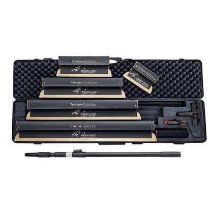 Set 5 gletiere profesionale, lama inox 0.3 mm, Premium Gold, 25, 40, 60, 80, 100 cm, adaptor, maner telescopic, rola gletuit, geanta, Ergoplane, Olejnik GartenVIP DiyLine