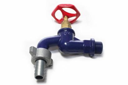 Robinet cu sertar din fontă albastră 3/4” cu adaptor pentru furtun – Micul Fermier GF-0052