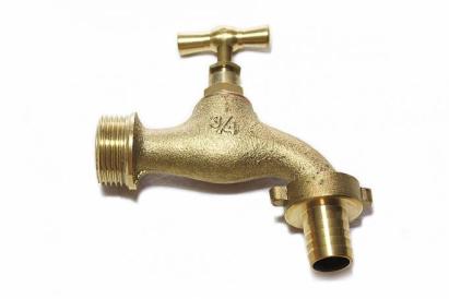 Robinet din alamă 3/4" cu adaptor pentru furtun, galben – Micul Fermier GF-1274