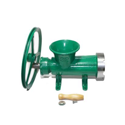 Mașină de tocat carne manuală Micul Fermier Nr. 32 din fontă, cu fulie și sită (GF-0043)