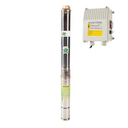 Pompa submersibila multietajata Micul Fermier 75QJD 1.8-54/15 0.55kW, tun lung, cu panou de comanda