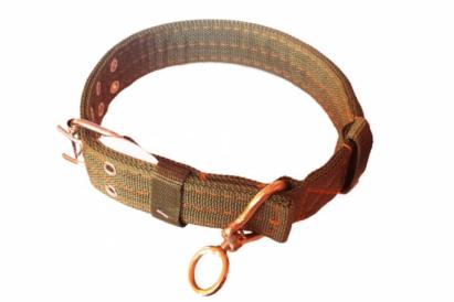 Set 12 curele pentru câini din material textil verde, cu accesorii metalice – Micul Fermier