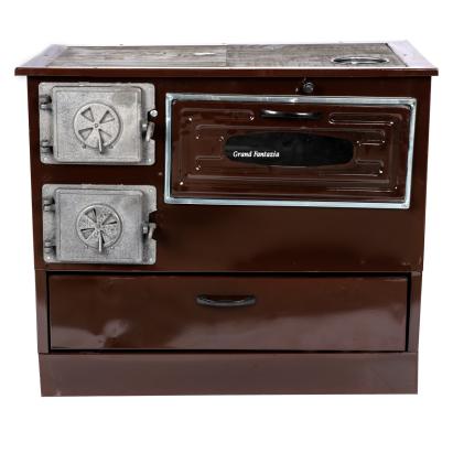 Sobă pe lemne 9 kW Grand Fantazia cu plită, horn dreapta