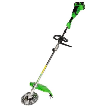 Motocoasă pe acumulator Micul Fermier 2x20V, 2x4Ah, motor brushless, mâner simplu, fir 420 mm / disc 225 mm