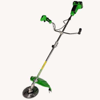 Motocoasă pe acumulator Micul Fermier 2x20V (40V) Brushless, 2x4Ah, mâner dublu, fir 420 mm + disc 225 mm