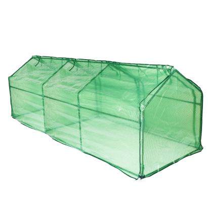 Mini-seră grădină Micul Fermier 4x1x0,8 m cu folie polietilenă armată 140 g/mp (UV4)