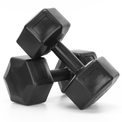 Set gantere hex 2x10 kg, bitum cu invelis rezistent PP, negru Household NewTrend