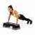 Step aerobic fitness reglabil 2 niveluri, PP, maxim 350 kg, 73x29x18 cm, negru gri Household NewTrend