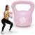 Kettlebell 10 kg, bitum cu invelis rezistent ABS, 25x27 cm, roz Household NewTrend