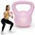 Kettlebell 8 kg, bitum cu invelis rezistent ABS, 23x24 cm, roz Household NewTrend