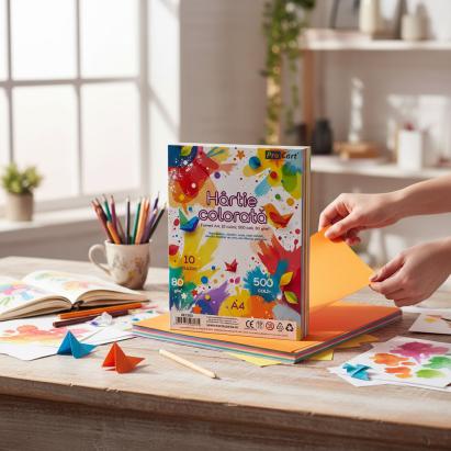 Hartie colorata a4 80 g/mp – top 500 coli, 10 culori intense MultiMark GlobalProd