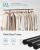 SONGMICS Suport haine cu doua bare, roti blocabile, inaltime reglabila, cadru metalic, 101x49x113-180 cm, negru Household NewTrend