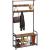 VASAGLE Cuier hol cu banca si raft pantofi, 9 carlige, cadru metalic, stil industrial, 85x30x181 cm, maro rustic Household NewTrend