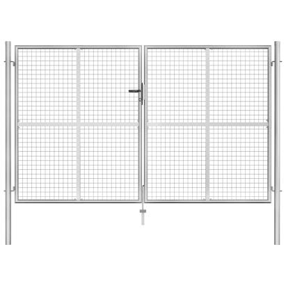 Poartă de grădină, argintiu, 306 x 200 cm, oțel galvanizat GartenMobel Dekor