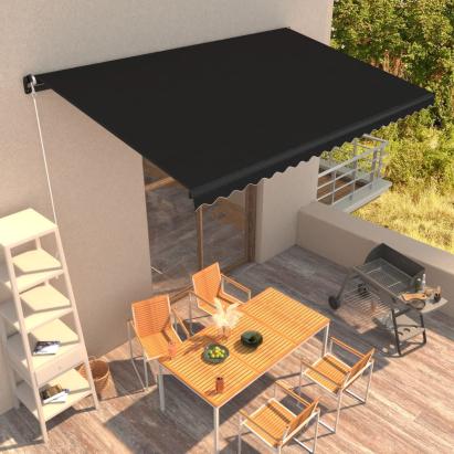 Copertină retractabilă manual, antracit, 450 x 300 cm GartenMobel Dekor