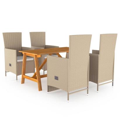 Set de masă pentru grădină, 5 piese, bej GartenMobel Dekor