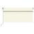 Copertină retractabilă manual cu stor, crem, 3,5x2,5 m GartenMobel Dekor