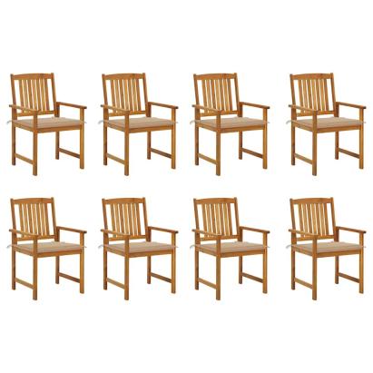 Scaune de grădină cu perne 8 buc. lemn masiv de acacia GartenMobel Dekor