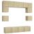 Set de dulapuri TV, 8 piese, stejar sonoma, lemn prelucrat GartenMobel Dekor